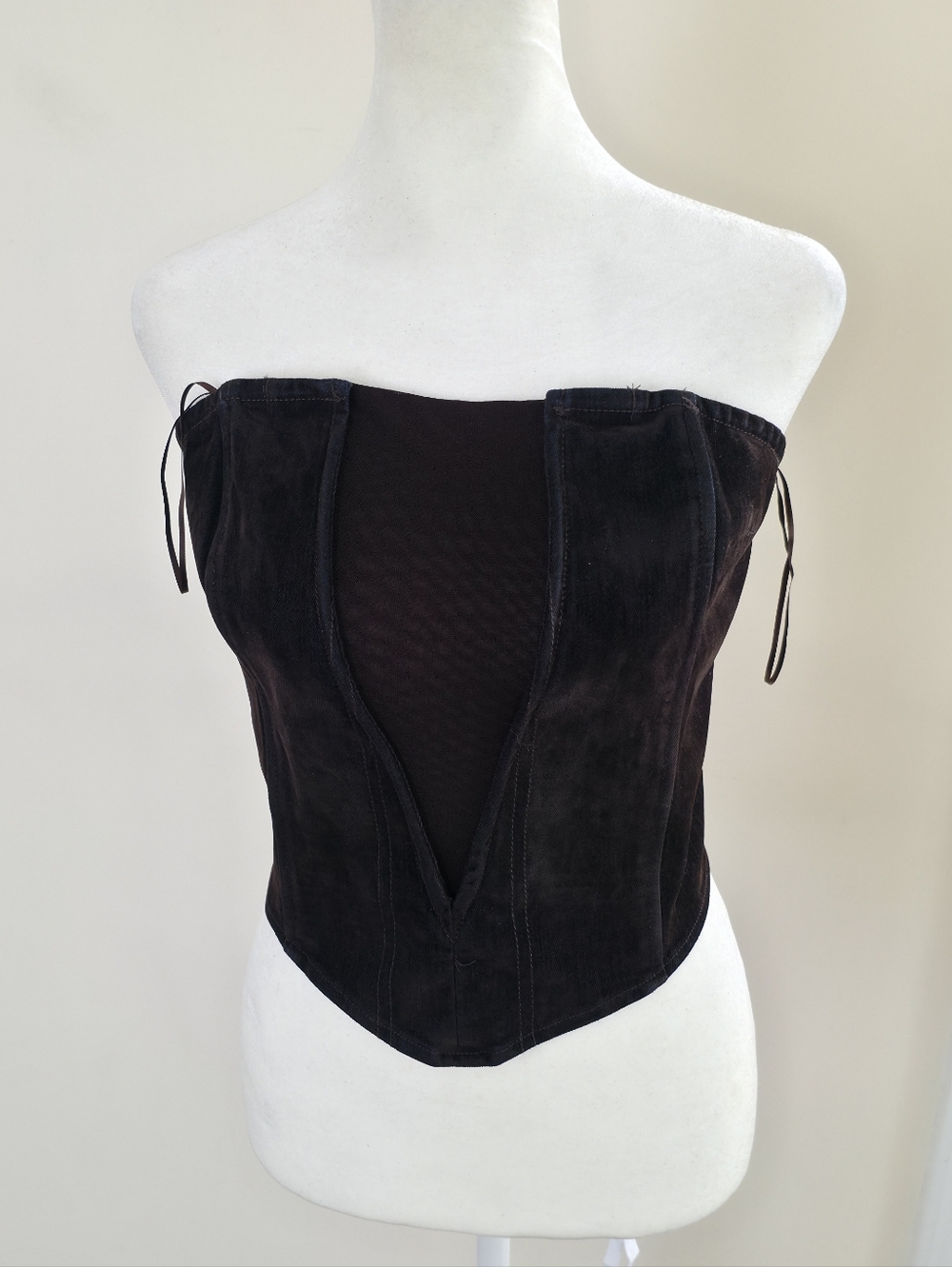 AKIRA Brown Strapless Denim Corset